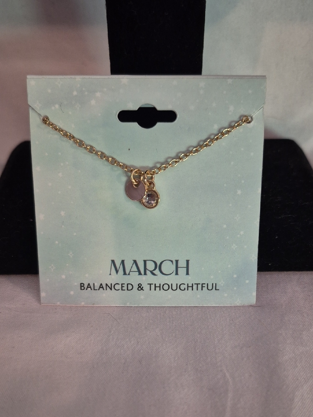 March Gold-Plated March Birthstone Necklace